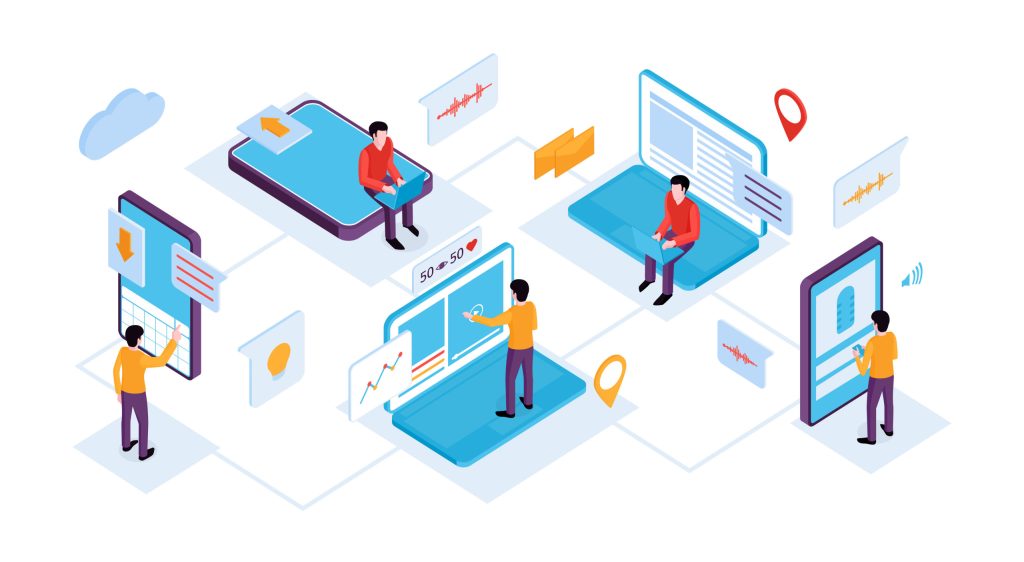 isometric people interfaces set